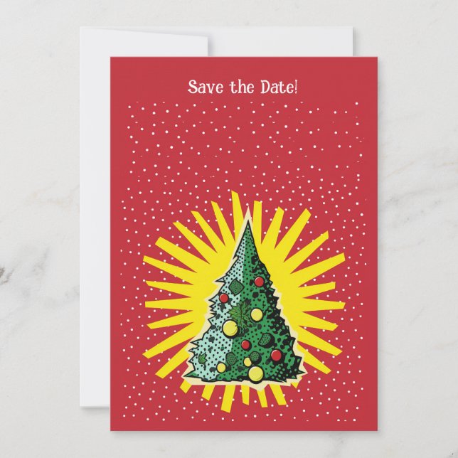 "Sparkle & Cheer" Save the Date Christmas Invite (Front)