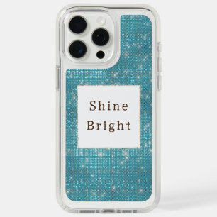 Sparkle Chic Aqua Blue Glam Glitter iPhone 15 Pro Max Case