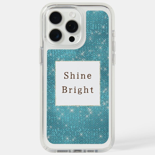 Sparkle Chic Aqua Blue Glam Glitter  Speck iPhone Case (Front (White Titanium))