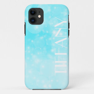 sparkle Christmas bright blue frost birthday party iPhone 11 Case