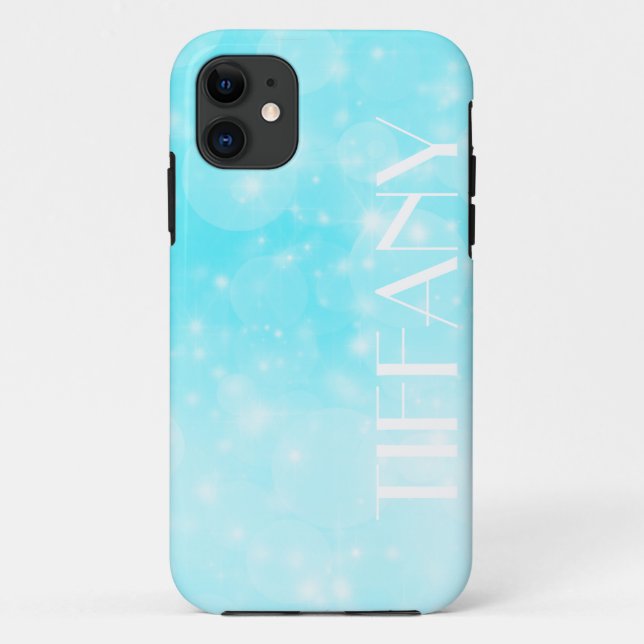 sparkle Christmas bright blue frost birthday party Case-Mate iPhone Case (Back)