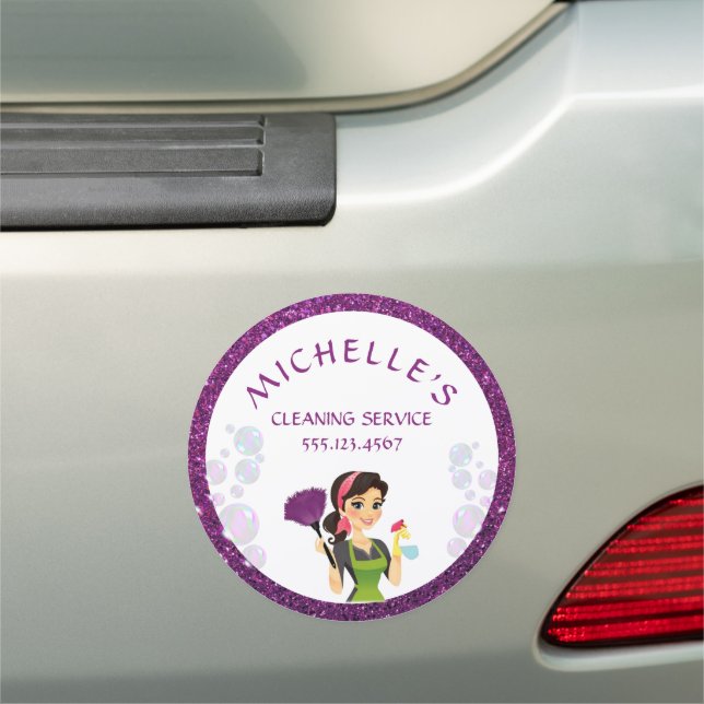 Sparkle Cleaning Maid Service Business Car Magnet (In Situ)