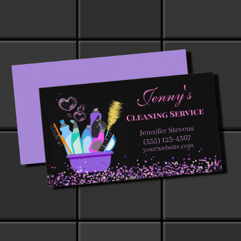 Sparkle Cleaning Supplies Cleaning Service Business Card by tyraobryant at Zazzle