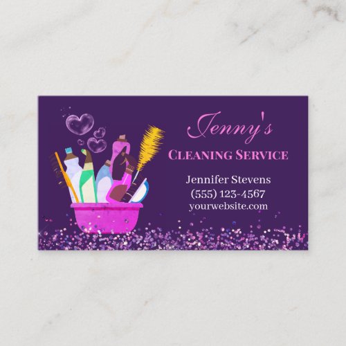 Sparkle Cleaning Supplies Cleaning Service Business Card