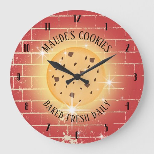 Sparkle cookie brick personalized baking kitchen large clock