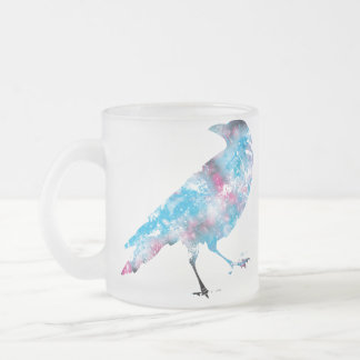 Sparkle Crow Frosted Glass Coffee Mug