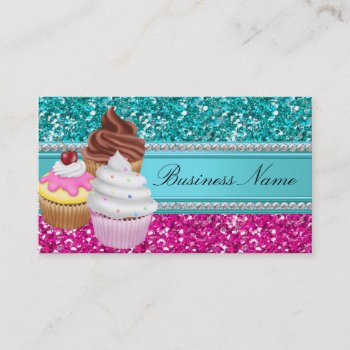 Sparkle Cupcake Business Card by ExclusiveZazzle at Zazzle