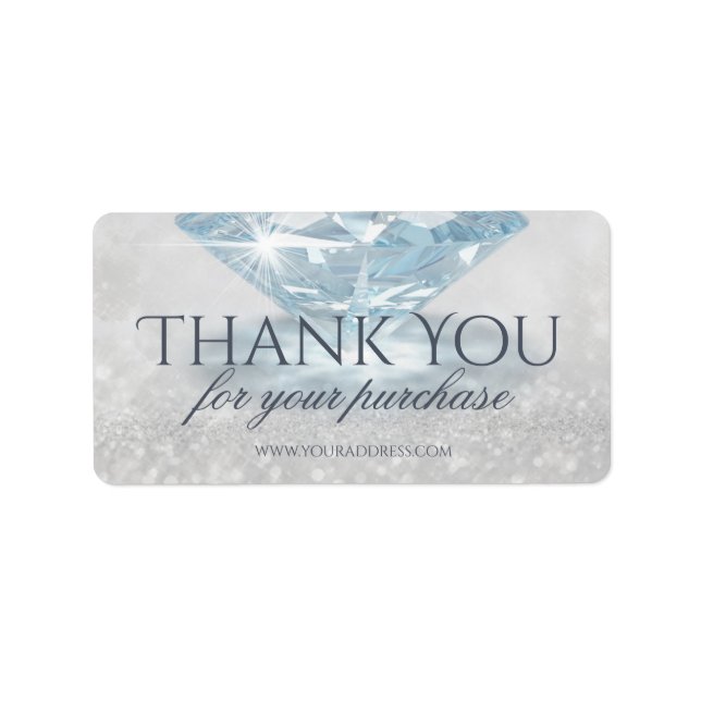 Sparkle Diamond Jewelry Designer Thank You Sticker (Front)