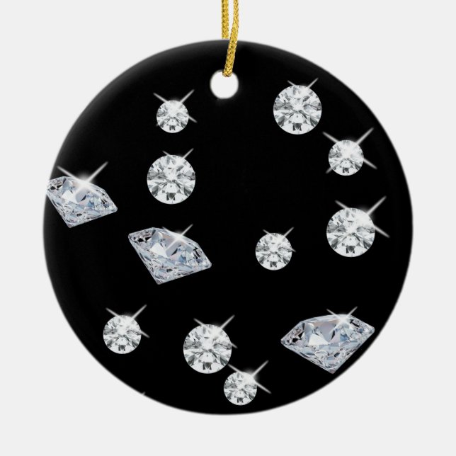 Sparkle Diamonds Ceramic Ornament (Front)