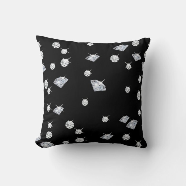 Sparkle Diamonds Throw Pillow (Front)