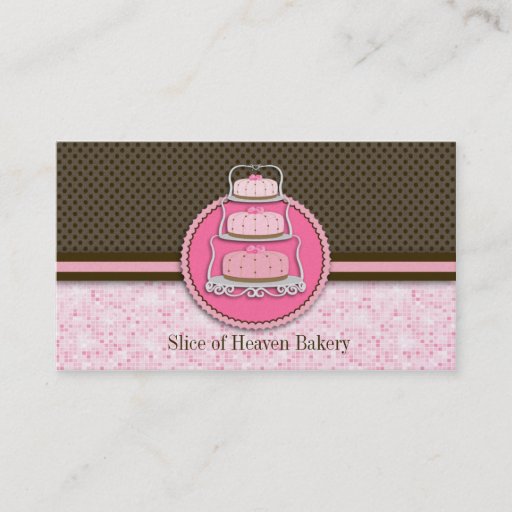 Customizable Sparkle &amp; Dots Cake Bakery : Business Cards