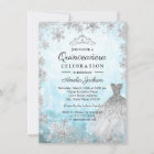 Sparkle Dress Blue Snowflakes Winter Quinceanera