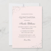 Sparkle Dress Blush Rose Gold Quinceanera Invitation (Back)