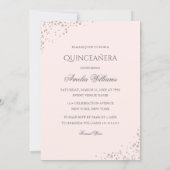 Sparkle Dress Pink Rose Gold Quinceanera Invite (Back)