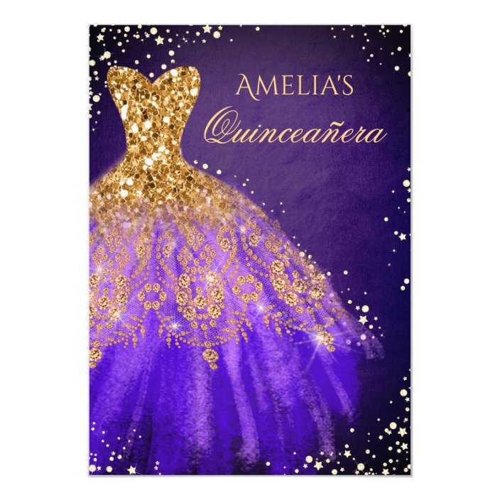 purple & gold dress