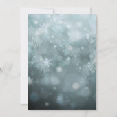 Sparkle Dress Snowflakes Blue Winter Quinceanera Invitation (Back)