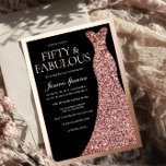Sparkle Dress Womans 50th Birthday Black Rose Gold Foil Invitation<br><div class="desc">Sparkle Dress Womans 50th Birthday Black Rose Gold Foil Invitation

See matching collection in our store</div>