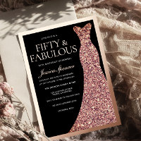 Sparkle Dress Womans 50th Birthday Black Rose Gold