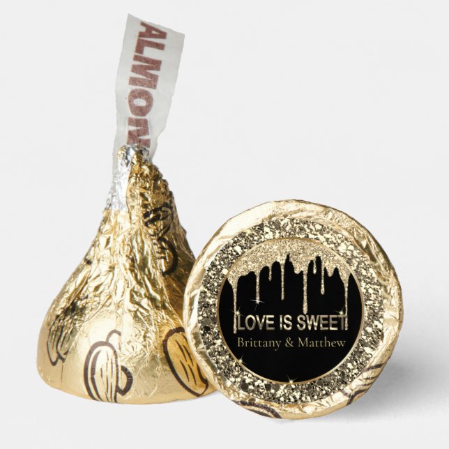 Sparkle drip Black and gold  Hershey®'s Kisses® (Front)