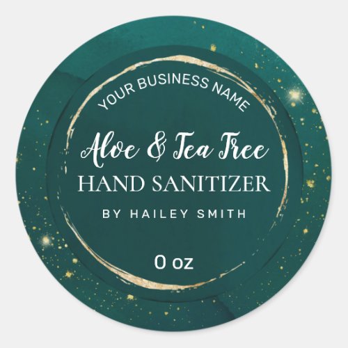 Sparkle Dust Green And Gold Hand Sanitizer Labels