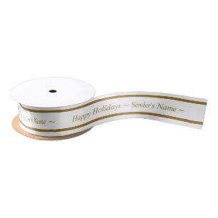 Sparkle Elegant Black Gold Holiday Luxury Vibe Satin Ribbon