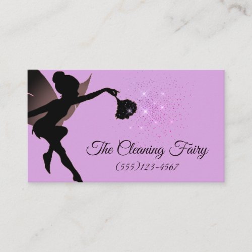 Sparkle Fairy Maid House Cleaning Services Busines Business Card