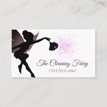Sparkle Fairy Maid House Cleaning Services Business Card by tyraobryant at Zazzle