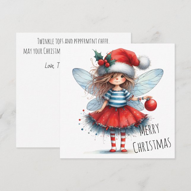Sparkle Fairy with Ornament – Holiday Card (Front/Back)
