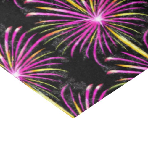 Sparkle Fireworks on Black Background AI Seamless Tissue Paper
