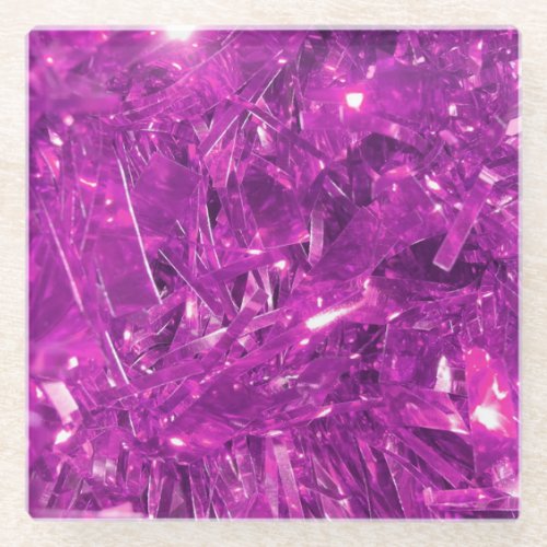 Sparkle Foil Amethyst Glass Coaster