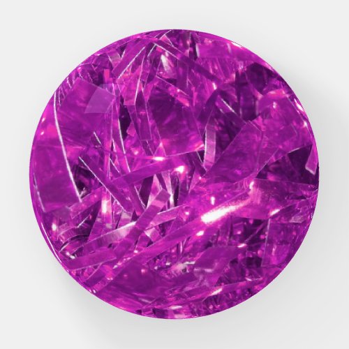 Sparkle Foil Amethyst Glass Paperweight