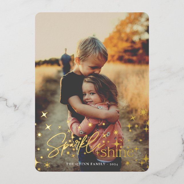 Sparkle  foil invitation (Front)