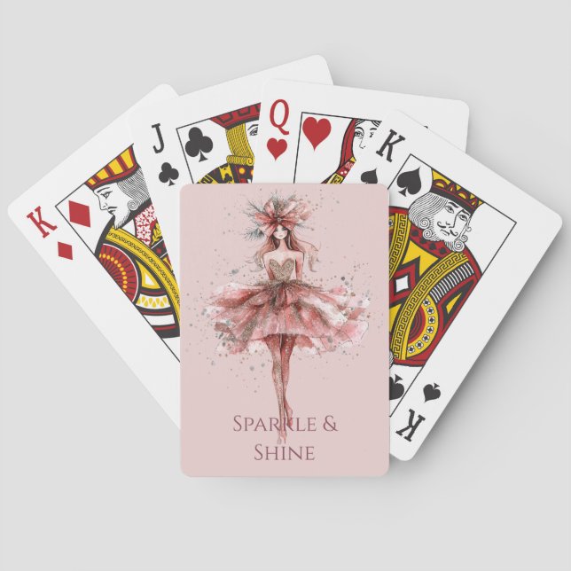 Sparkle Girl in Dress Poker Cards (Back)
