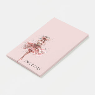 Sparkle Girl in Pink Rose Gold Dress Post-it Notes