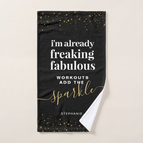 Sparkle Girly Funny Gym  Hand Towel