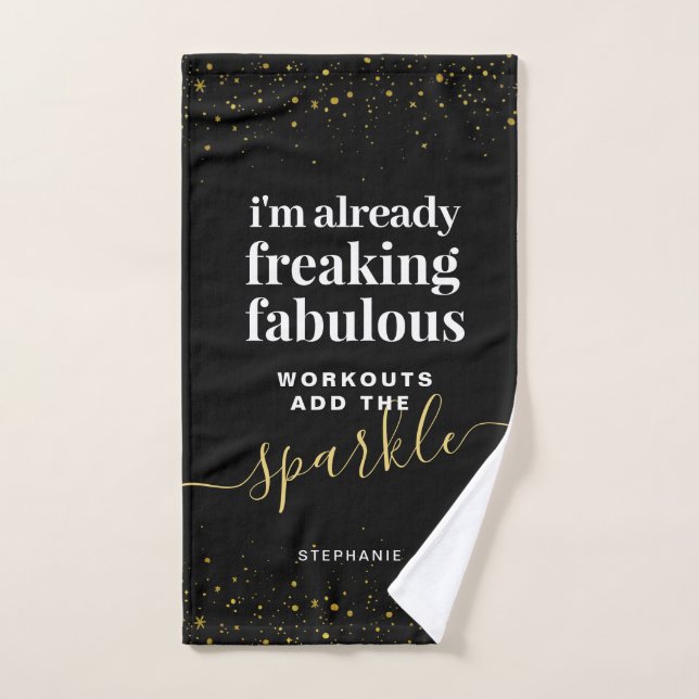 Sparkle Girly Funny Gym  Hand Towel (Hand Towel)