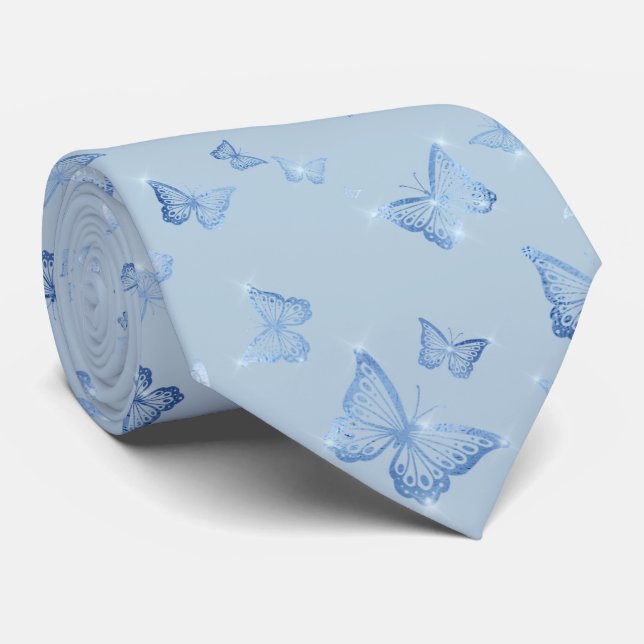 Sparkle Glam Butterflies  Neck Tie (Rolled)