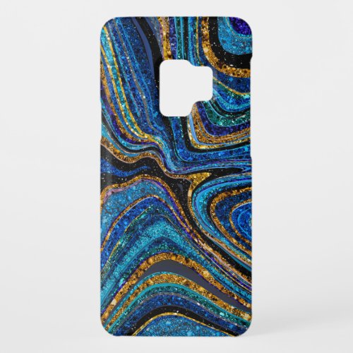 Sparkle Glam Glitter girly marble art blue Case_Mate Samsung Galaxy S9 Case