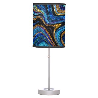 Sparkle Glam Glitter girly marble art blue