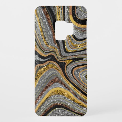 Sparkle Glam Glitter girly marble art grey gold Case_Mate Samsung Galaxy S9 Case