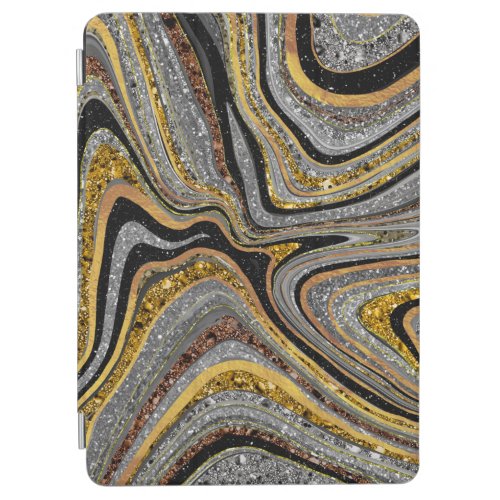 Sparkle Glam Glitter girly marble art grey gold  iPad Air Cover