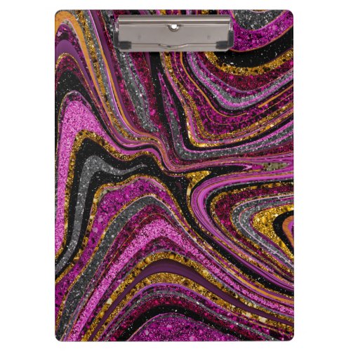 Sparkle Glam Glitter girly marble art pink Clipboard