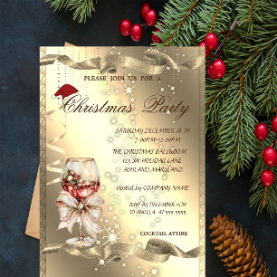 Sparkle Glass Bow Corporate Christmas Party, Invitation