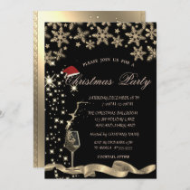 Sparkle,Glass,Snowflakes Corporate Christmas Party Invitation
