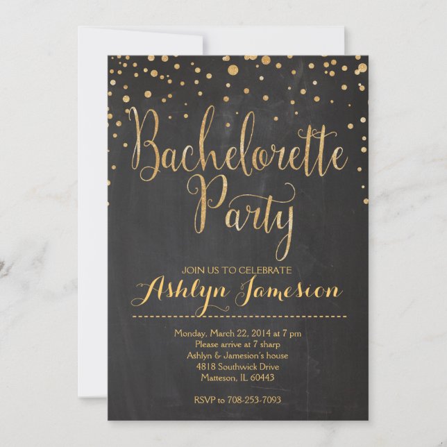 Sparkle Glitter bachelorette Party Invitation (Front)