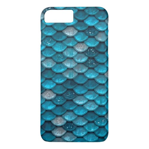 Sparkle Glitter Blue Teal Aqua Mermaid Scales iPhone 8 Plus7 Plus Case