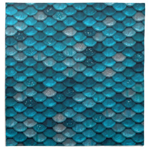 Sparkle Glitter Blue Teal Aqua Mermaid Scales Napkin