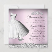Sparkle Glitter Dress & Heels Quinceanera Invite (Front)