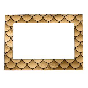 Sparkle Glitter Golden Bronze Fish Scale Mermaid Magnetic Frame