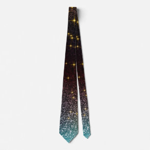 Sparkle glitter gradient with colorful colors neck tie